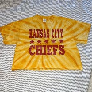 KC Chiefs Cropped Tie-dyed Wylie Tee small